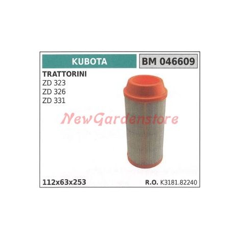 Luftfilter KUBOTA Motor Rasentraktor ZD 323 326 331 046609