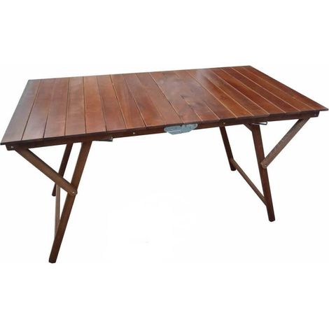 Tavolo chiudibile 70x140 cm con struttura in legno Eventuality -  Brown