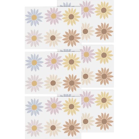 Stickers Muraux Marguerite Décoration Maison Adhésive Florale Tendance  Style Bohème Stickers Muraux en Plastique Amovibles Imperméables Floral Coloré Pose Facile DIY pour Chambre, Salon (1/5)
