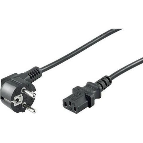 Cordon D'alimentation - Iec 320 C13 - Connecteur Cee 7/7 Mâle Incliné - Noir - 2,5 M