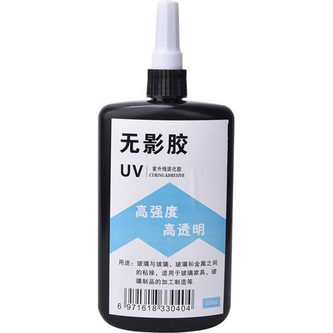 Colle UV transparente à séchage rapide pour réparations sur verre, cristal et acrylique - 250g (1/5)