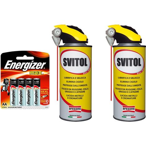 Pz 2 svitol 400 ml 4 pile lubrificante sbloccante pulisci ruggine colla catrame grasso