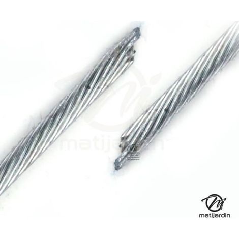 Câble souple, corde à piano - - Diamètre 1,5 mm - Rouleau 25 m - Acier - Torsadé (1/3)
