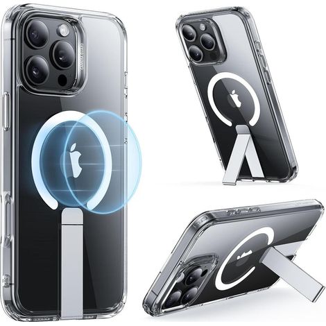 Hülle iPhone 16 Pro MagSafe Ständer Stoßfest Militärnorm Klares (1/5)