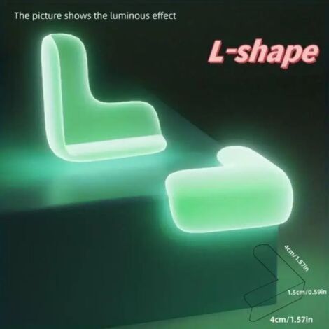 5 pièces protecteurs d'angle en silicone lumineux, protections d'angle de table, pare-chocs de coussins qui brillent dans le noir, housses de sécurité en silicone pour les coins pointus des meubles de (1/5)