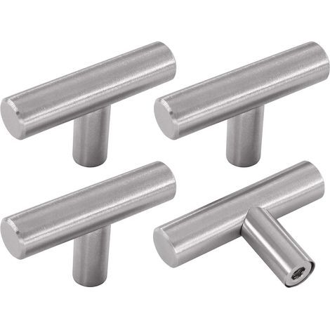 Poignée Meuble, Argent Boutons de Portes Pour Placards en Acier Inoxydable 4 Pièces Bouton de Meuble Cuisine Vintage avec Vis pour Commode, Armoire (1/5)