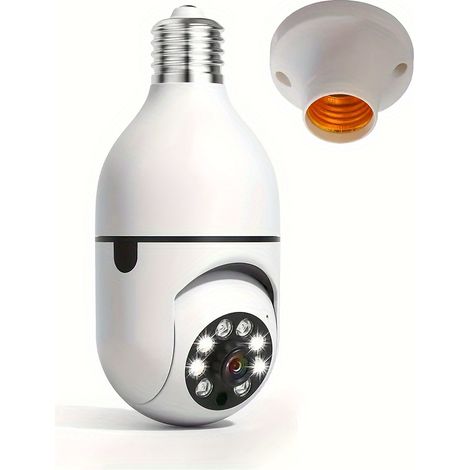 Filiyano-Caméra de sécurité ampoule E27 Full HD WiFi 2,4 GHz avec suivi automatique et audio bidirectionnel 1080p (1/5)