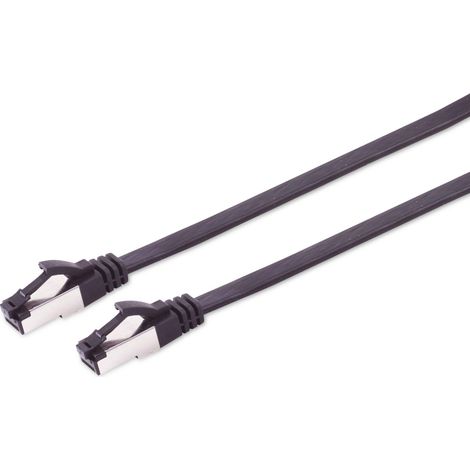 S-IMPULS CAT.8.1 Câble réseau, plat, TPE, noir, 1,0 m