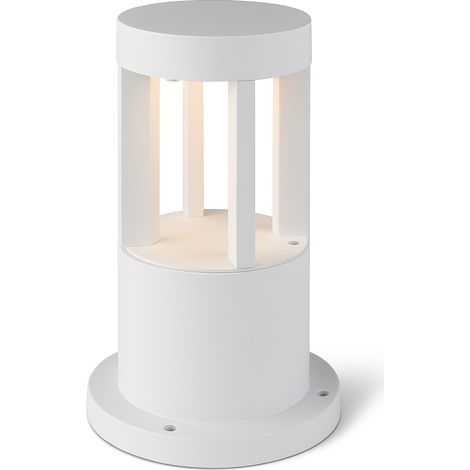 Lampione a led lampioncino lampada illuminazione da esterno palo da giardino bianco moderno 12w ip65 30cm - Colore della luce: Luce calda