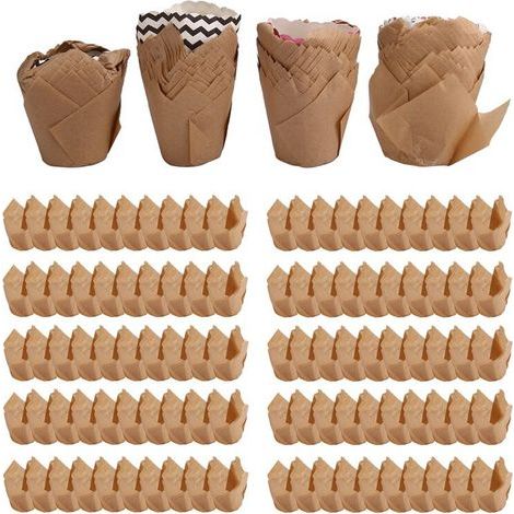 200 PièCes Tasses à Pâtisserie Doublure Petit Gâteau en Papier Cupcake Papier et Gobelets Muffins pour les Mariages et les Anniversaires (1/5)