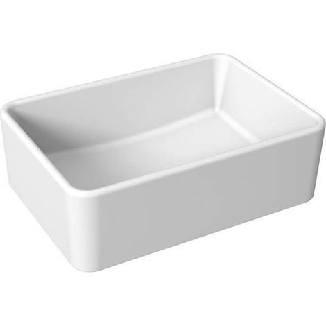 Jika Cubito Pure - Lavabo sobre encimera, 50x35 cm, sin rebosadero, Jika perla, blanco H8184231001121 (1/3)