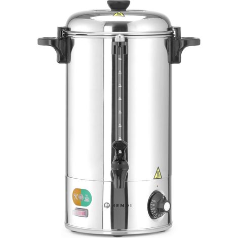 Distributeur de Boissons Chaudes Électrique, Simple Paroi, Marmite/Bouilloire à Vin Chaud, 94–99°C, 9L, 230V/2200W, 340x227x(H)468mm, Inox (1/5)