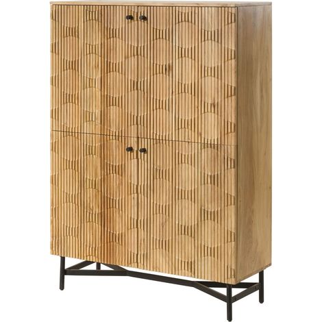 Highboard Akazie 110x40x150 natur lackiertLONDON 110