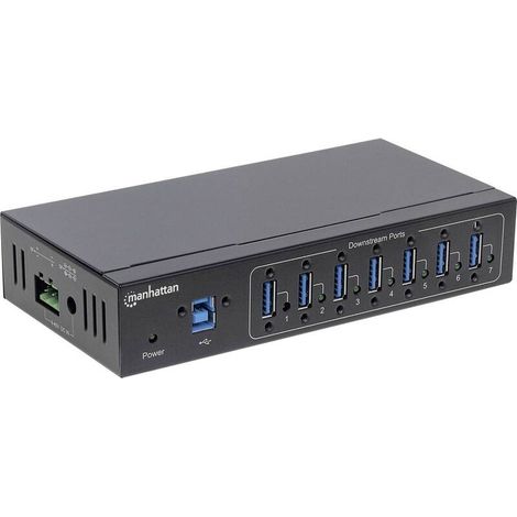 [NEUWERTIG] B-Ware Manhattan MH 7PORT USB3.0 HUB Verteiler Industrieanwendung Mehrfachanschluss (1/2)