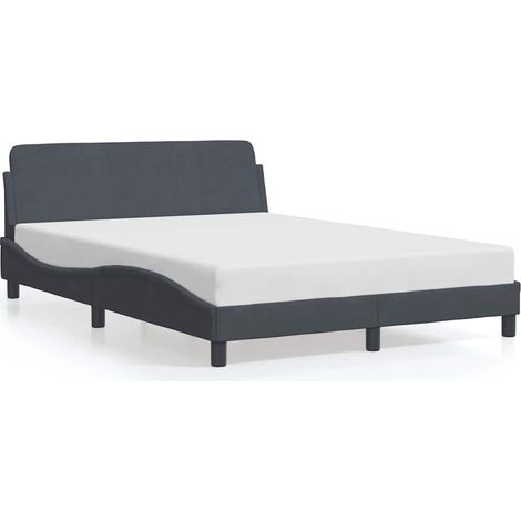 Estructura de cama Dover Gris oscuro 135x190 cm Terciopelo vidaXL (1/5)