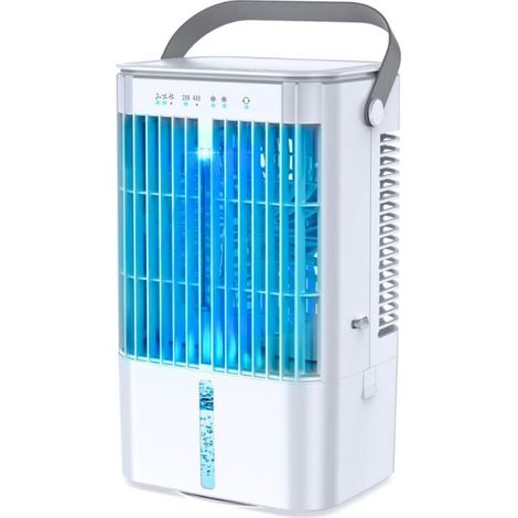 Tragbare Klimaanlage/Luftkühler (1200 ml) – 3 Geschwindigkeitsstufen – 2-4 Stunden Timer – Leiser Betrieb – 7-farbige LED-Beleuchtung (1/4)