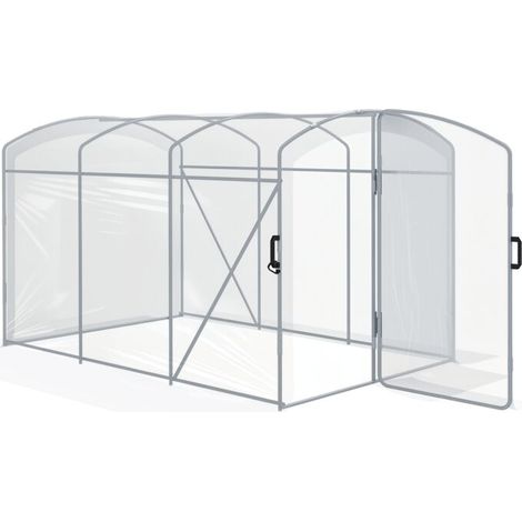 Allauve – Serre tunnel en acier galvanisé 3m x 2m x 2m – Bâche transparente pour lumière optimale – Porte à charnière pour accès facile