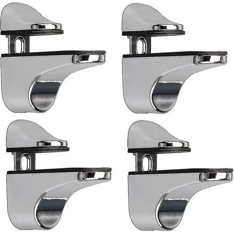 Support d'étagère en verre réglable, lot de 4 supports d'étagère en verre, pince murale pour étagère en verre, support pour étagère en verre (1/5)