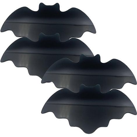 Set mit 4 wärmeisolierenden Acryl-Untersetzern mit Fledermaus- und Spinnenmotiv zur Halloween-Küchendekoration. (1/5)