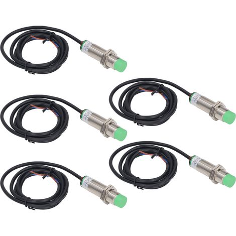 5 Stück Näherungsschalter, 2-adrig, normalerweise offen, 68 Hz Ansprechfrequenz, Näherungssensor, AC 90–250 V, M18x1 (1/5)