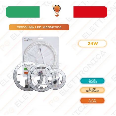 Circolina LED magnetica sostituisce il neon circolare luce 12 18 24 36 48 72W 3A Calda 2500 - 3000 K,24W