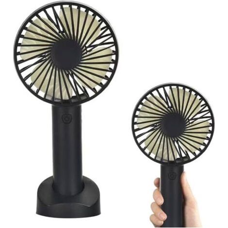 USB Ventilator, Mini USB Ventilator Leise mit Basis, Tragbarer Handventilator Wiederaufladbar für den Schreibtisch (1/5)