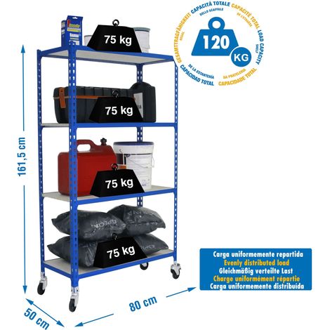 Simonrack Mobile Regal Blau und Holz Modern Funktionell