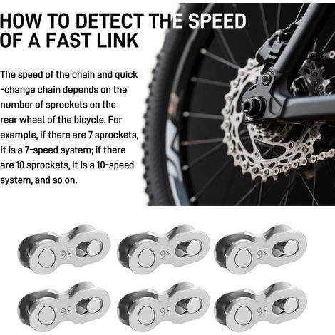 maglie rapide per catene a 9 velocità – Compatibili con sistemi Shimano e SRAM Acciaio inossidabile di alta qualità (1/4)
