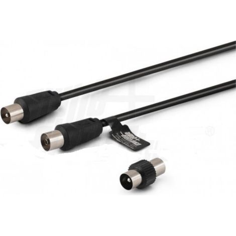 Alpha elettronica cavo tv m-f nero  adattatore m-m 1m poly 87-012/01b