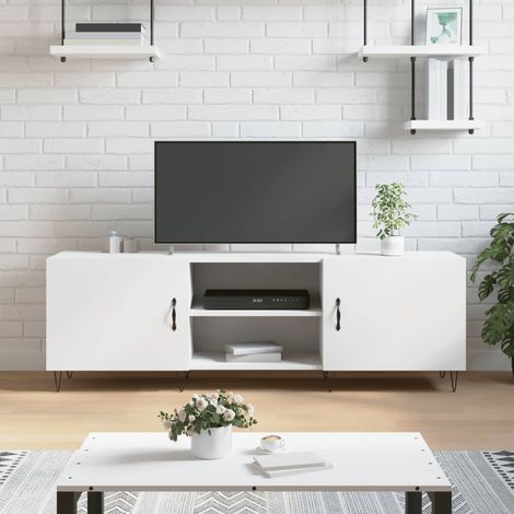 Meuble TV  Banc TV  Armoire TV blanc 150x30x50 cm bois d'ingénierie