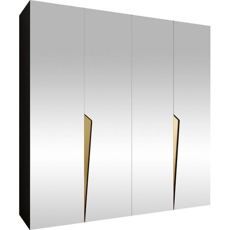 Armoire Hartford 615, Noir, 202x200x52cm, Portes d'armoire: Avec des charnières, Nombre d'étagères: 0 (1/5)