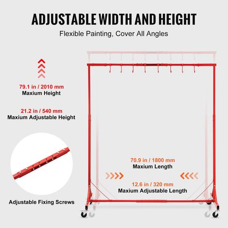 Support à Peinture Carrosserie - Hauteur Réglable 1 - 5-2 m (1/5)