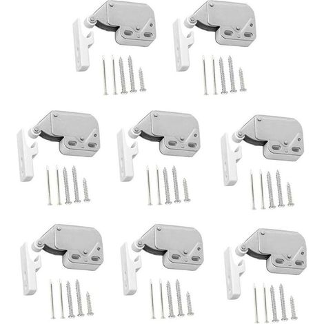 Fermeture à Ressort Porte d'Armoire Fermetures Push Blanc Loquet Push Verrou Push Serrure d'Armoire à Ressort Mini Latch Armoire Pousser Pour Ouvrir Pour Portes d'Armoires Avec Vis Push To Open (1/5)