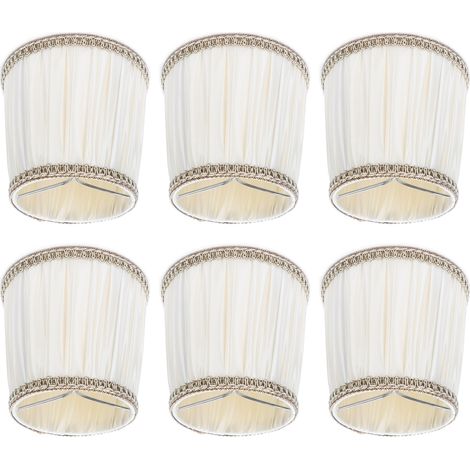 Lot de 6 abat-jour en tissu pour lustre moderne, lampe de table à douille E14, accessoire de décoration. (1/5)