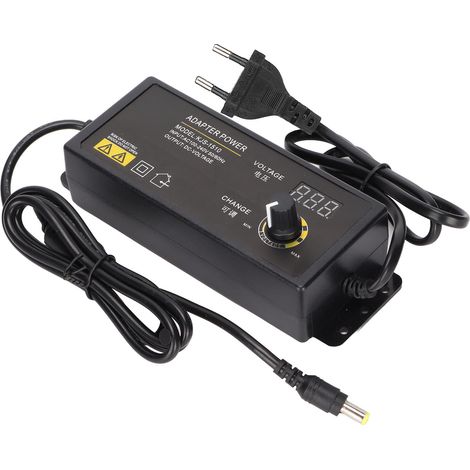 Adaptateur Secteur 90W 8A 3‑12V Réglable avec Affichage Numérique LED pour Moniteurs LCD et Téléviseurs Mini, Prise UE 100‑240V (1/5)
