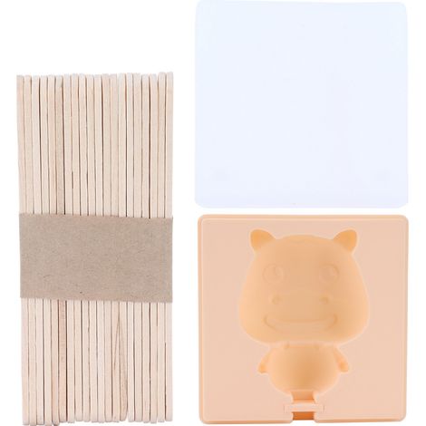Moule à Glace Silicone DIY - Fabricant de Barres Glacées pour Enfants avec Bâtonnets - Forme Cheval Orange (1/5)