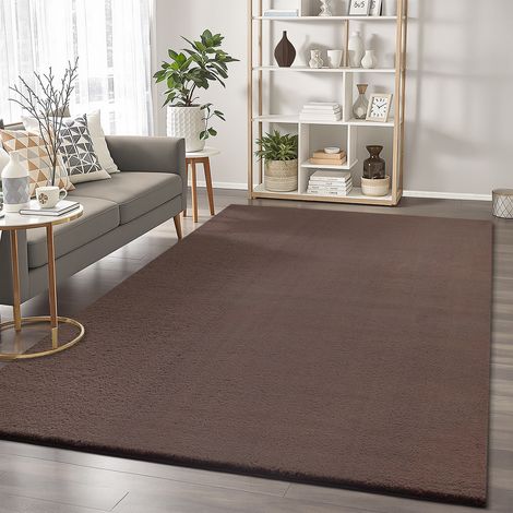 Cosy tapis fourrure doux lavable marron (1/5)