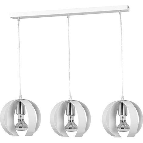 Hängelampe DANI Metall 66cm lang Weiß Esstisch
