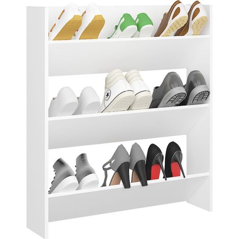 Armoire à chaussures murale Blanc 80x18x90 (1/5)
