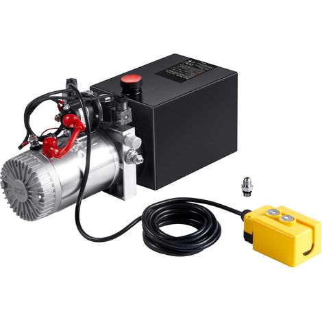 12-V-Gleichstrom-Hydraulikpumpe, 9,5-Liter-Hydraulikaggregat, doppeltwirkende Pumpe für Kippanhänger, Fördermenge 3,4 l/min, maximaler Druck 220 bar, für Kippanhänger und Hebebühnen (1/5)