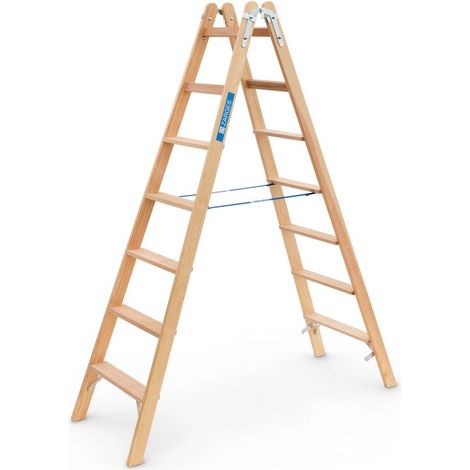 ZARGES Crestastep B - Holz-Stufenleiter 2 x 7 Stufen (1/3)
