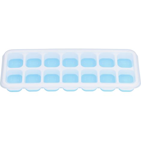 Eiswürfelform aus lebensmittelechtem Kunststoff und Silikon mit abnehmbarem Deckel, für Cocktails, blau (1/5)