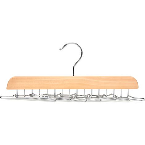 CSPARKV (28 × 4 × 4 cm) Klassischer Krawattenhalter aus Holz mit 16 Haken