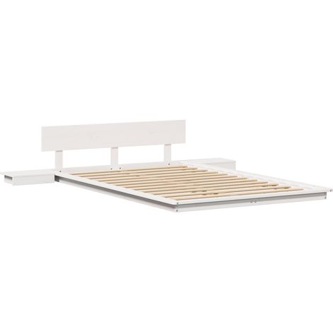 Lit double,Lit adulte,Cadre de lit Blanc 120 x 200 cm bois CFW6164960 (1/5)