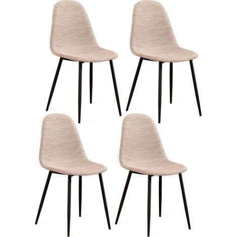 Set 4 Sedie 43x38xH86,5 cm in Similrattan Martina Beige (1/5)