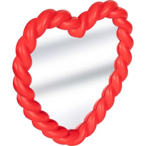 Miroir Enfant Cœur Torsadé "Amour" 33cm Rouge (1/4)