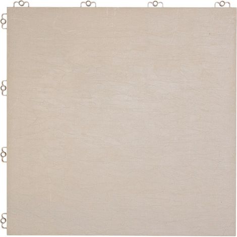 Dalle en plastique beige sable 8 mm – Effet pierre 38,5 x 38,5 cm – Résistante aux UV et aux températures extrêmes – Pose clipsable pour extérieur – Bricoflor (1/2)