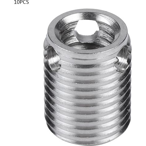 Lot de 10 inserts filetés autotaraudeurs en acier inoxydable SUS303, type 3 trous, modèle 4, vis à bois. (1/5)