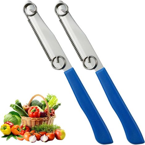 Cuchillo de corte rápido de 2 piezas, cuchillo de corte rápido para verduras y frutas, pelador de verduras multifuncional 3 en 1 (1/5)
