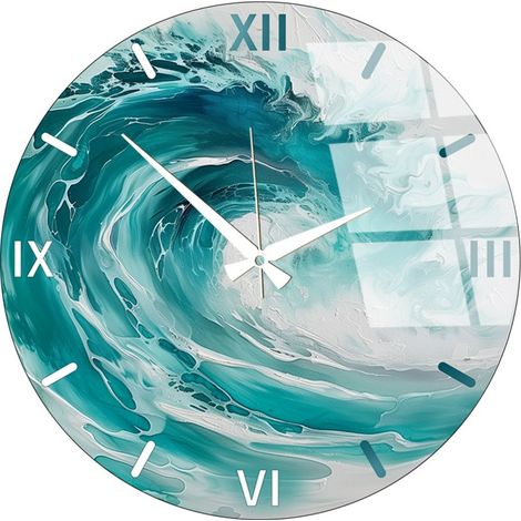 Orologio da parete in vetro, orologio decorativo per soggiorno Clock Multicolore (1/2)